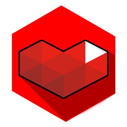 A Red Hexagon With A Black Background