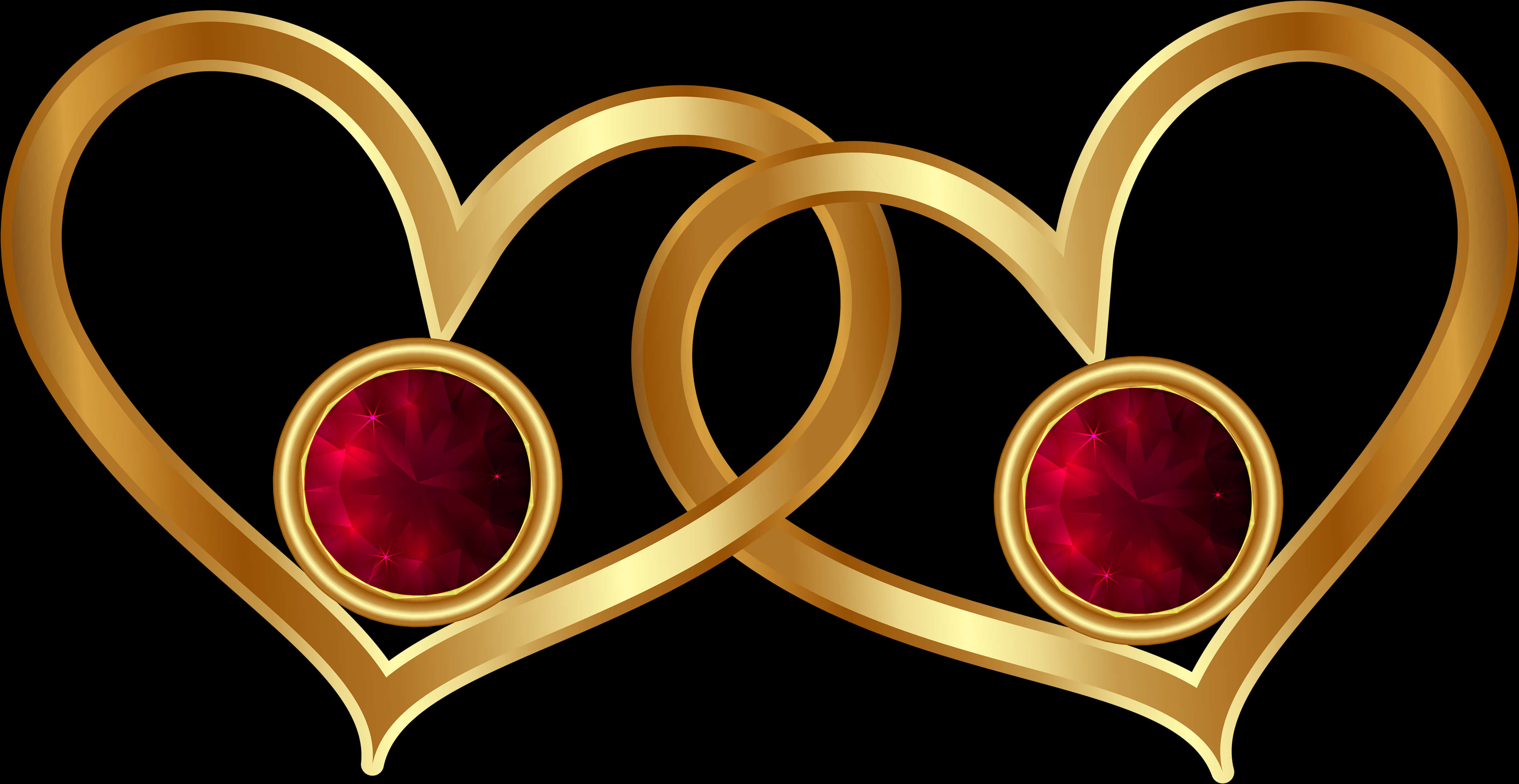 Gold And Red Heart