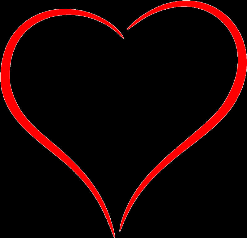 A Red Heart On A Black Background