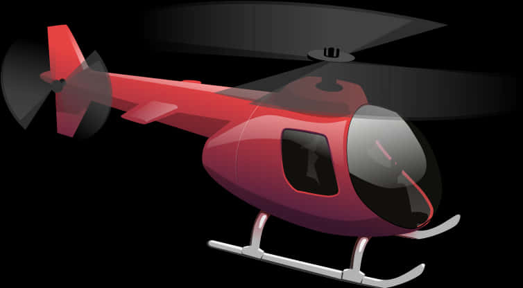 A Red Helicopter With A Black Background