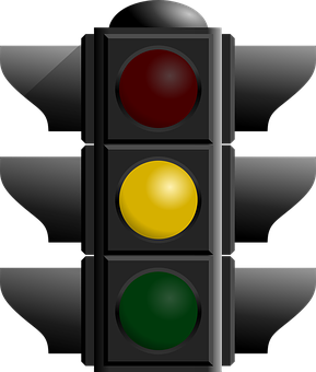 A Traffic Light With A Yellow And Red Light