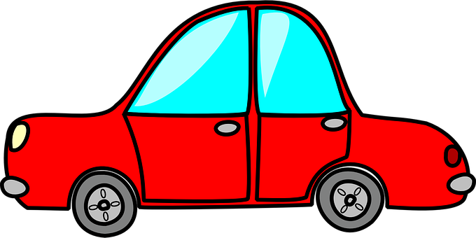 A Cartoon Car With Two Doors