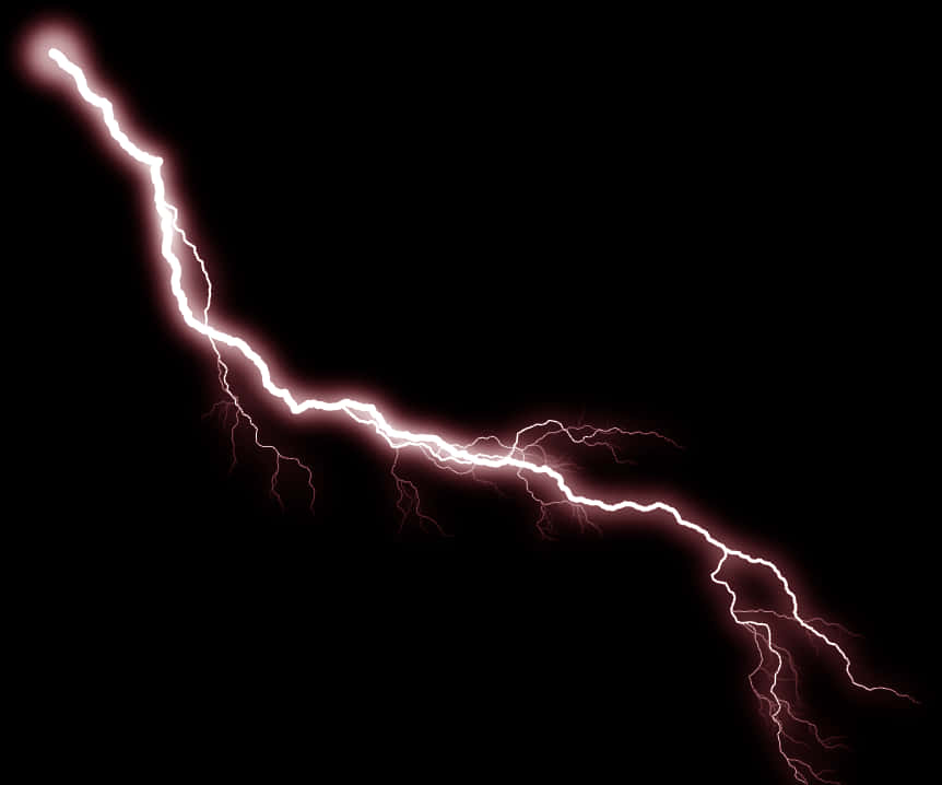 A Lightning Striking A Black Background