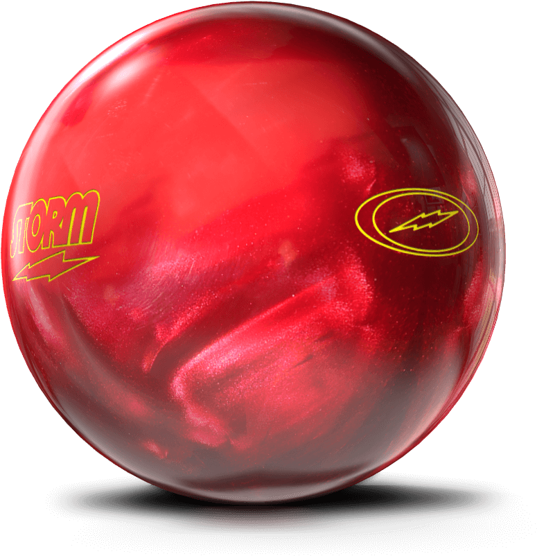 A Red Bowling Ball With Yellow Writing