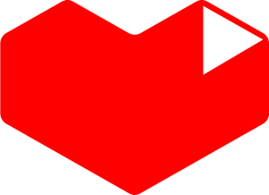 A Red Heart With A White Arrow