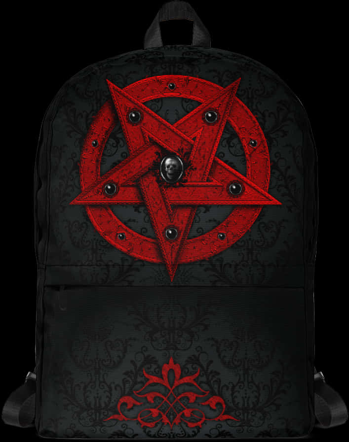 Red Pentagram Backpack - Crowns Guam Backpack, Hd Png Download