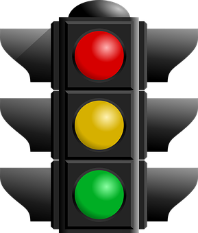 A Traffic Light With Red Yellow And Green Lights
