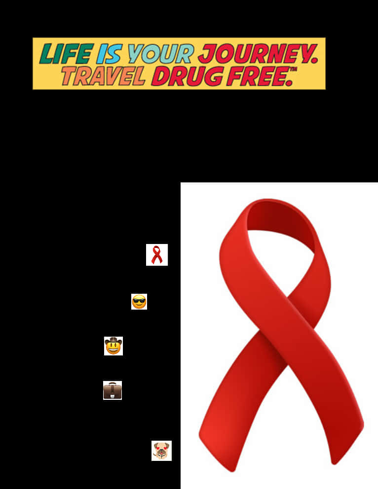 A Red Ribbon With Text Overlay