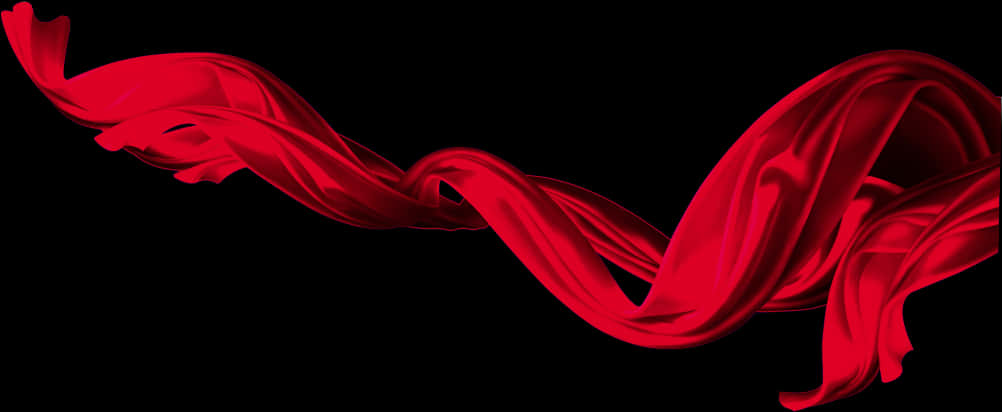 Realistic Red Ribbon With Texture
