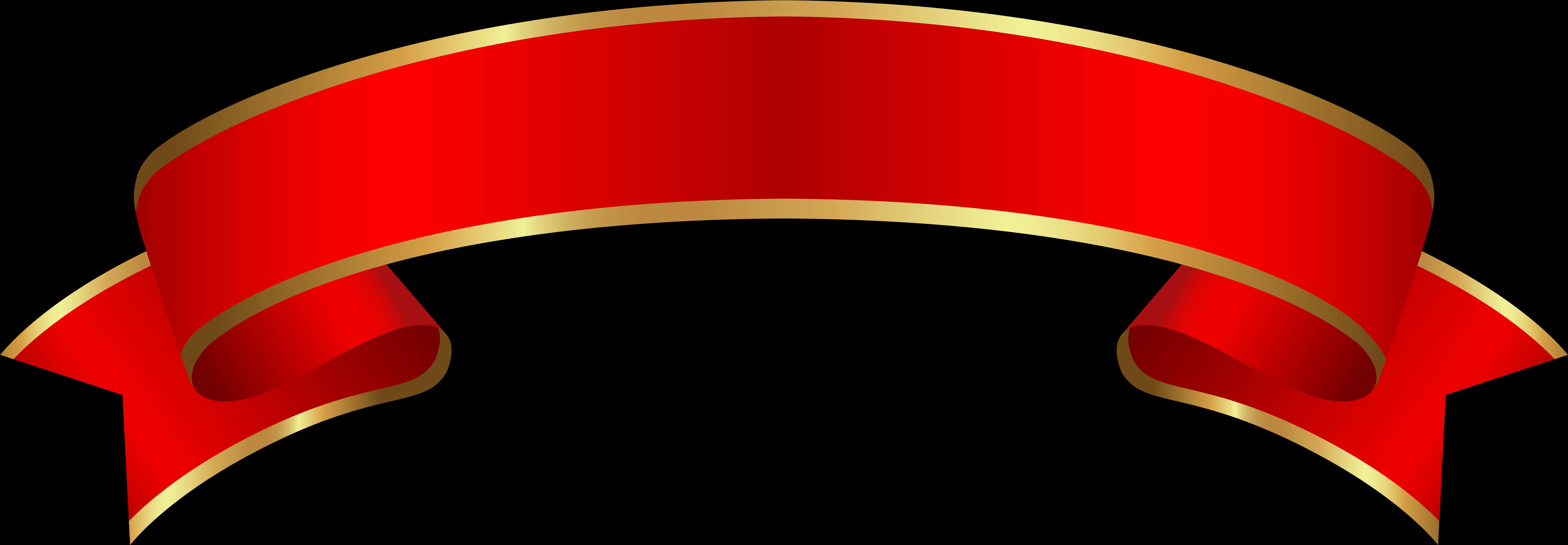 Red Ribbon With Gold Outline