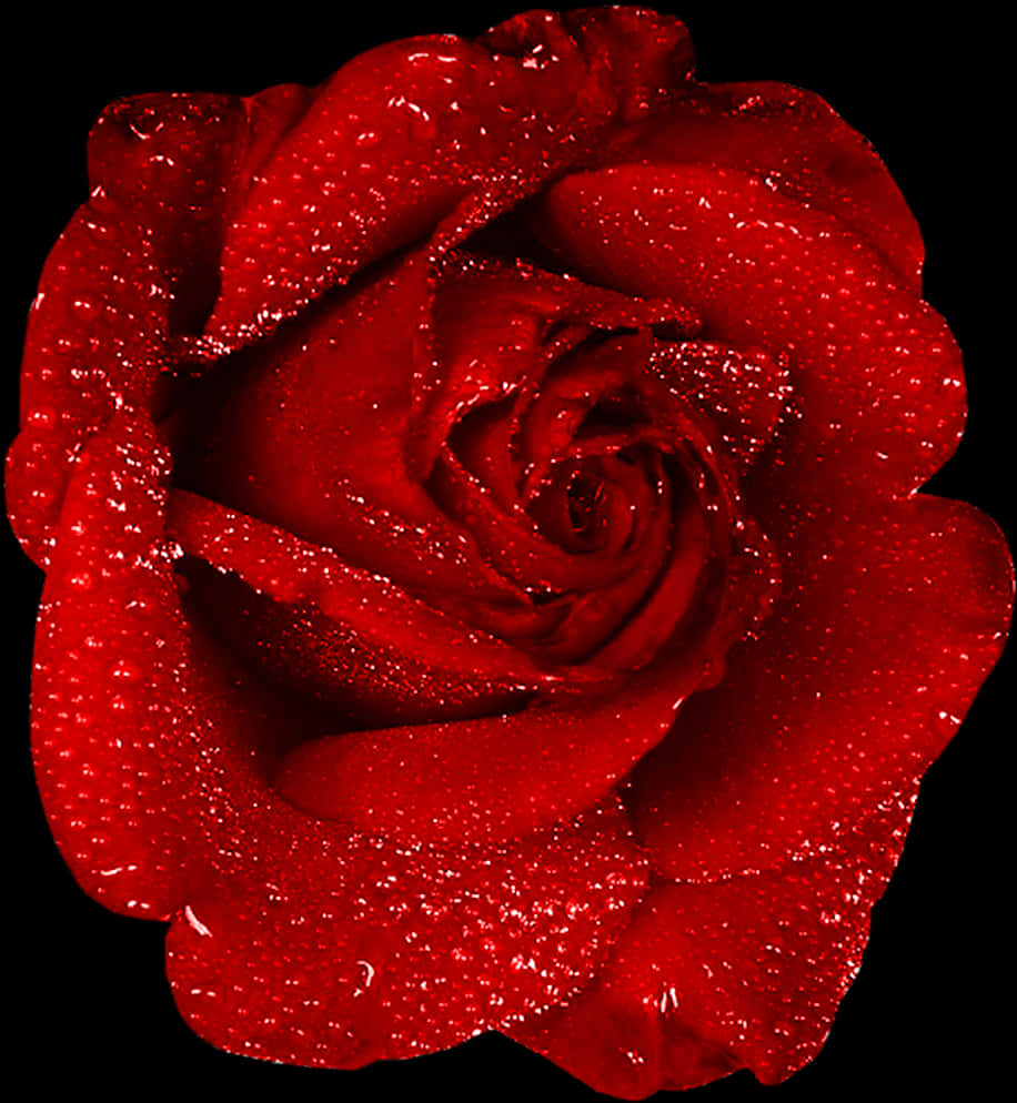Red Rose With Dew Clipart - Red Rose Gif Png, Transparent Png