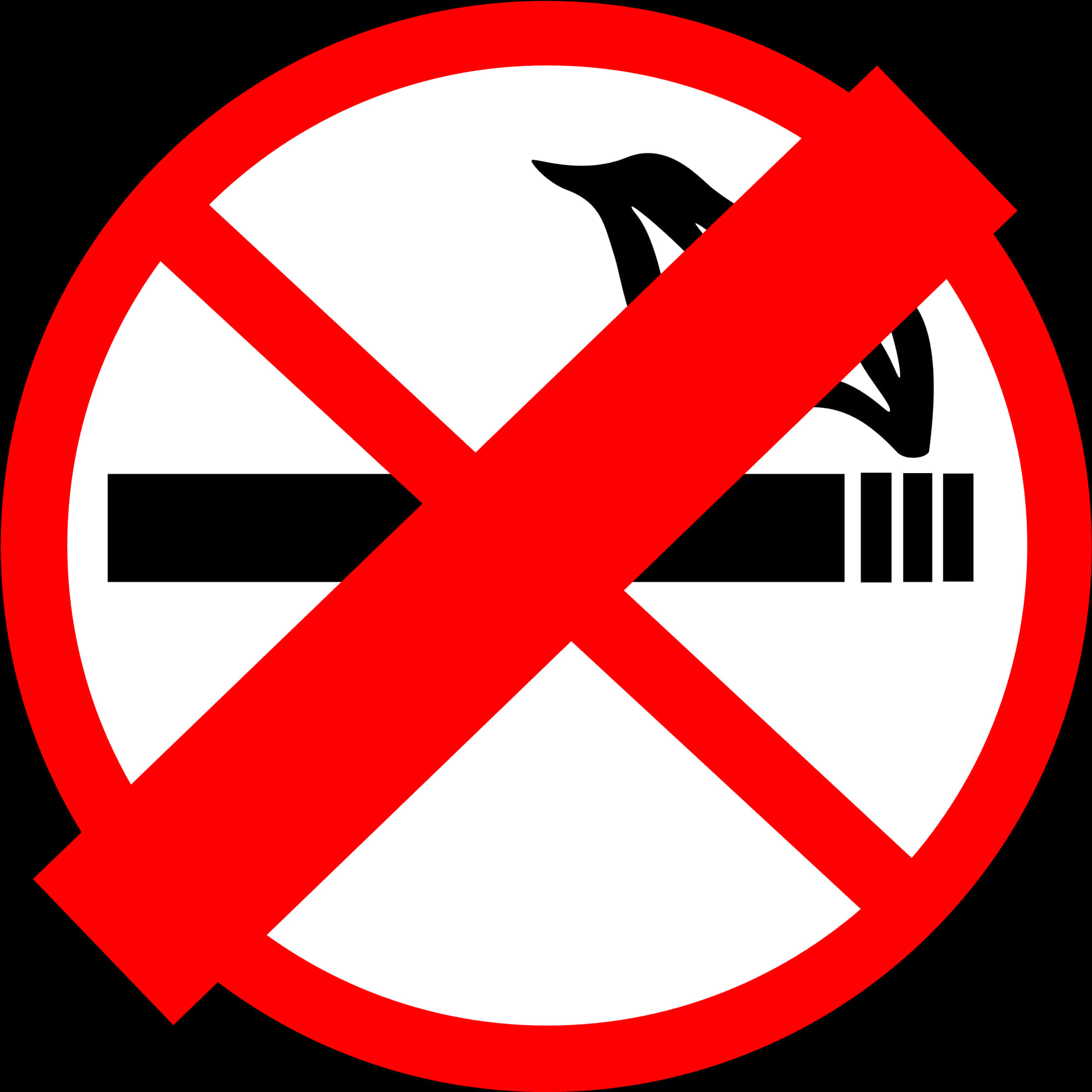 A No Smoking Sign With A Red Cross