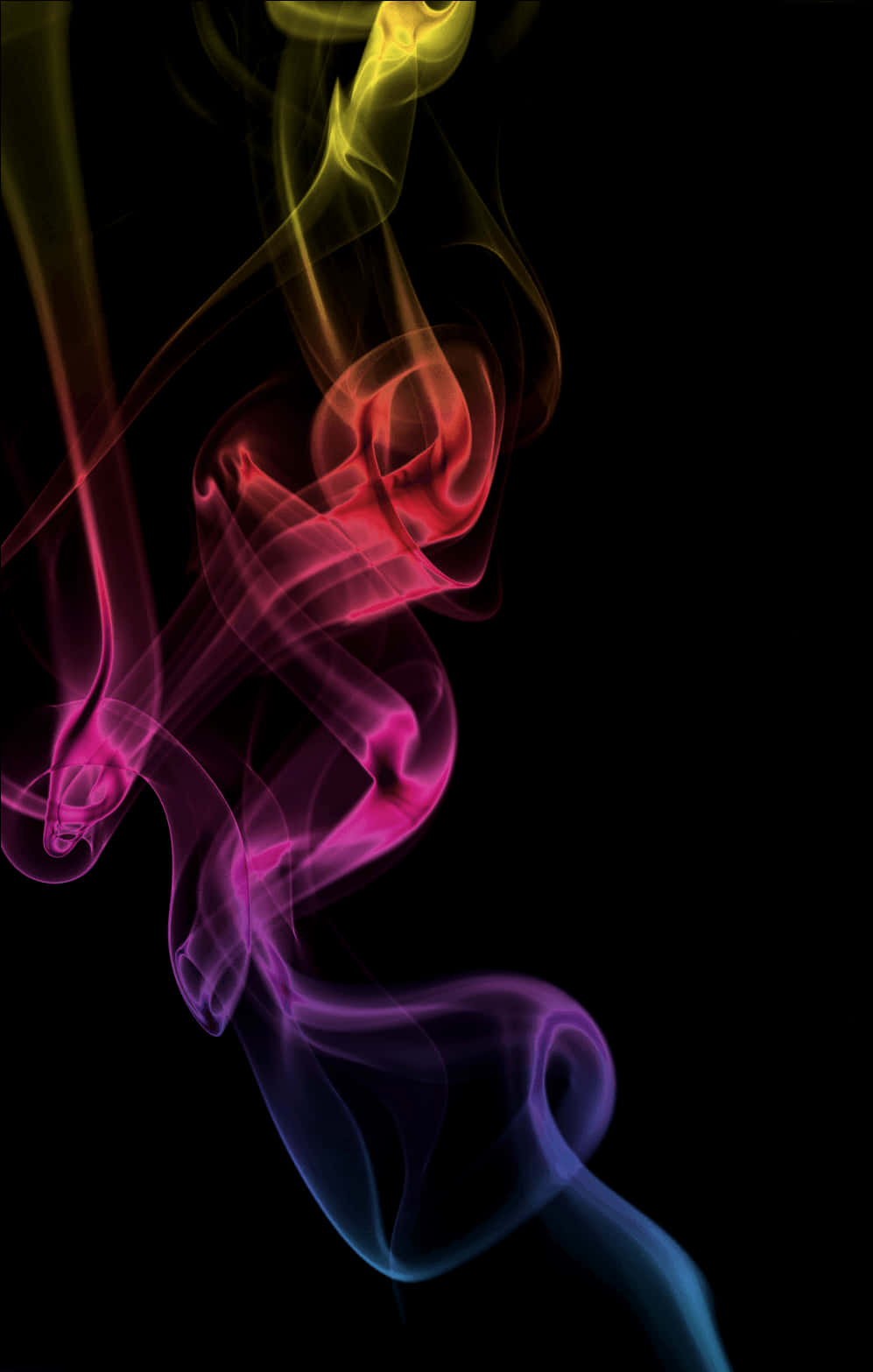 Yellow, Blue, And Red Smoke Effect