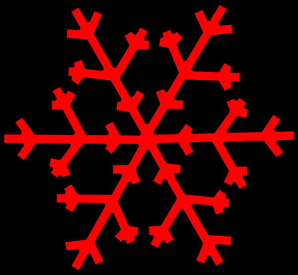 A Red Snowflake On A Black Background