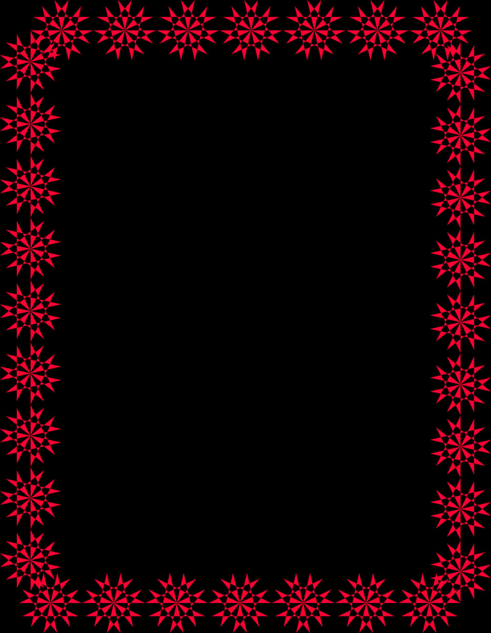Red Snowflakes Christmas Border
