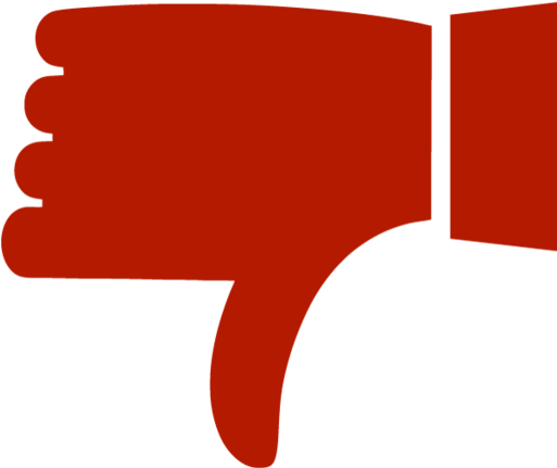 A Red Thumb Down Symbol