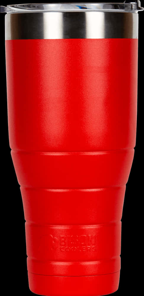 A Red Plastic Cup With A Black Background