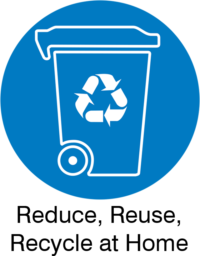 A Blue Circle With A White Recycle Bin