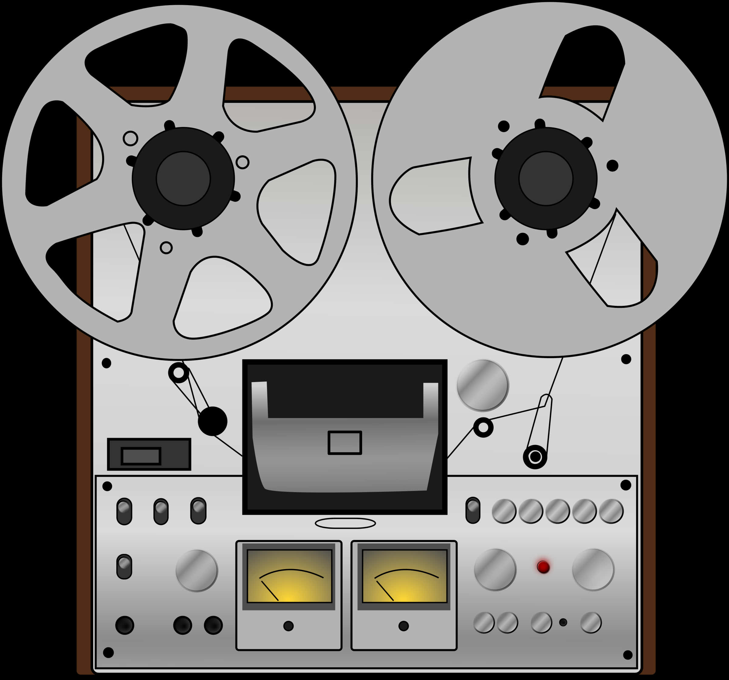 A Close-up Of A Reel To Reel Tape Recorder