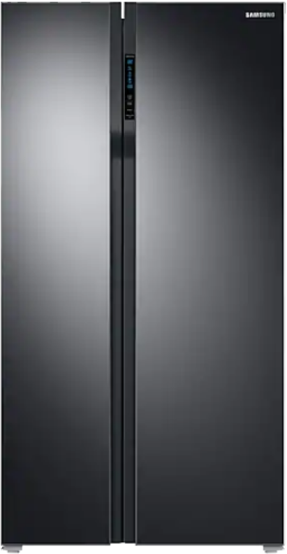 A Close-up Of A Black Refrigerator
