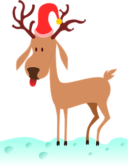 A Reindeer With A Hat On Its Head