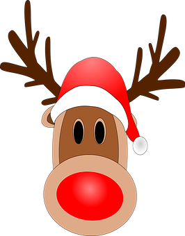 A Cartoon Reindeer With A Hat