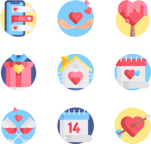 A Collection Of Icons Of A Heart
