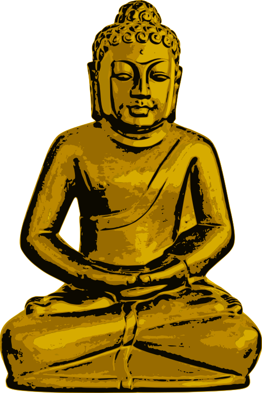 A Statue Of A Man Sitting In A Lotus Position