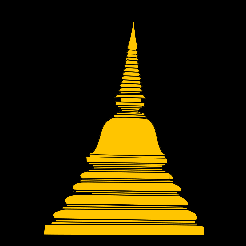 A Yellow Pagoda With A Pointed Top