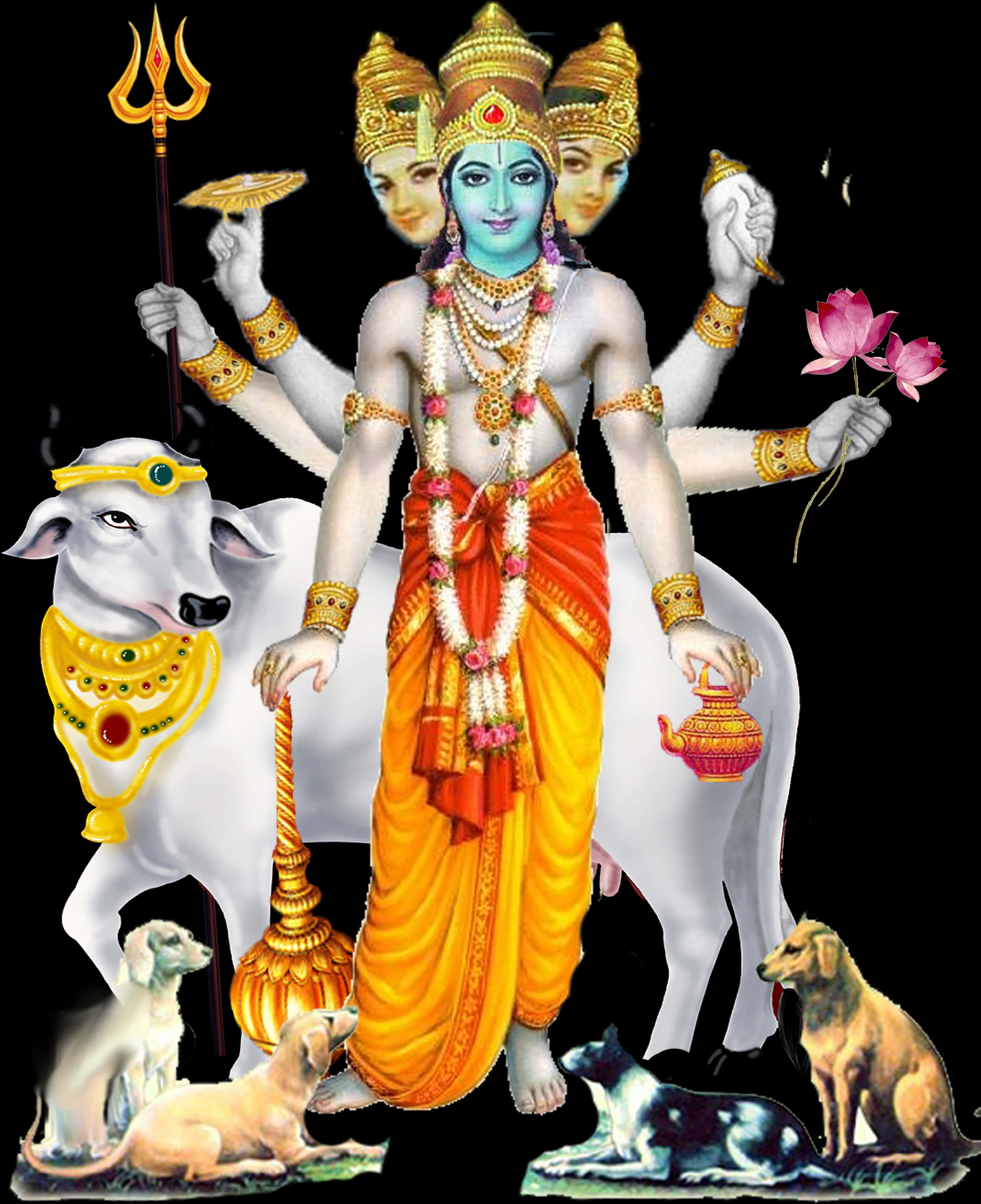 A Painting Of A Hindu God