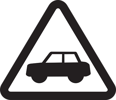 A Sign With A Car In The Middle