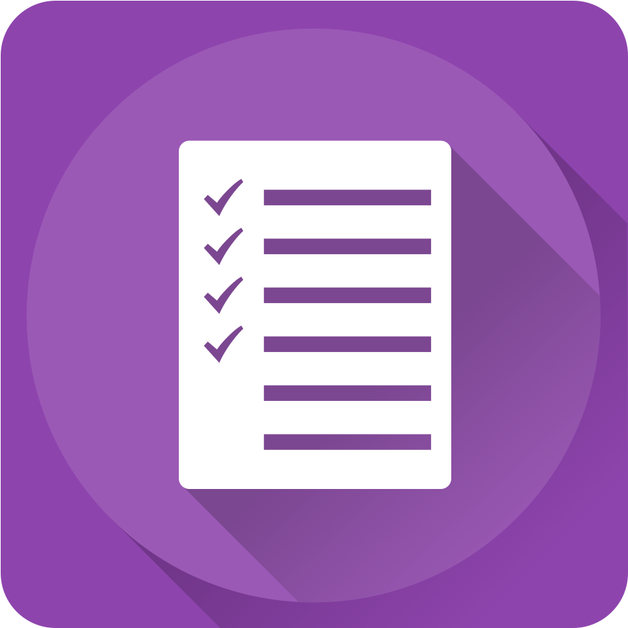 A Purple Square With A Checklist