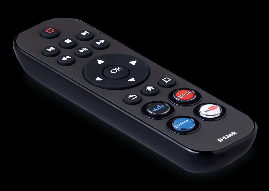 A Black Remote Control With Buttons