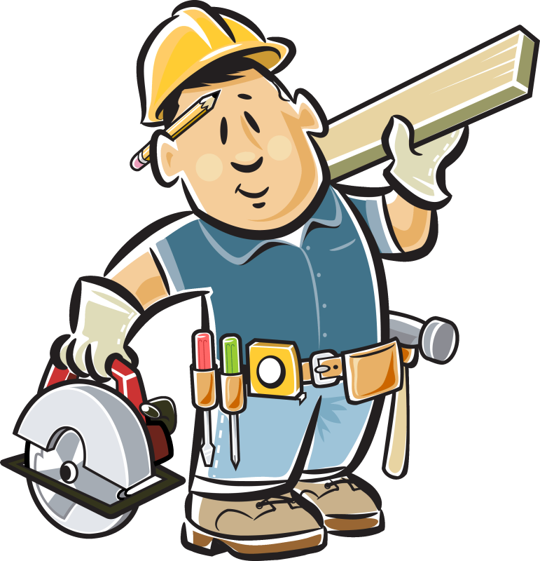 A Cartoon Of A Construction Worker