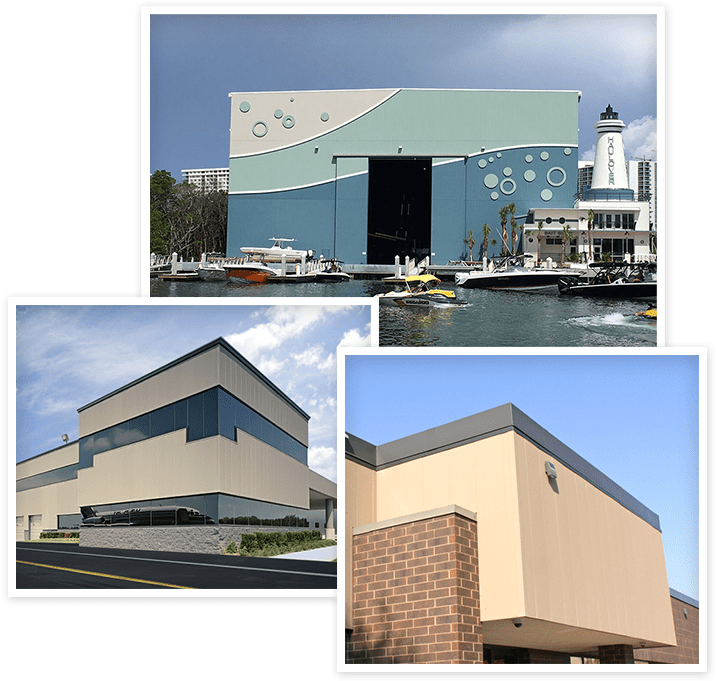 A Collage Of Buildings And Boats