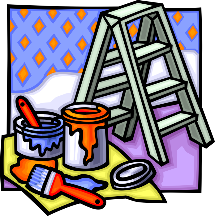 A Painting Tools And Ladder