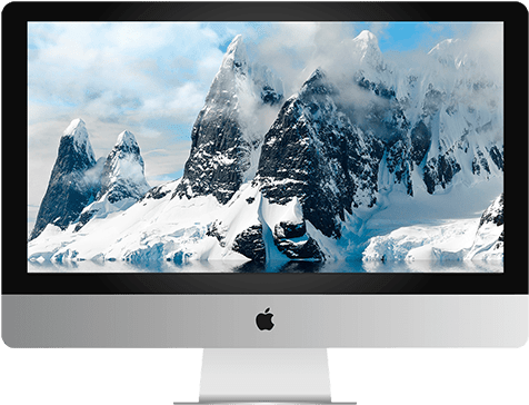 A Computer Screen With Snow Covered Mountains