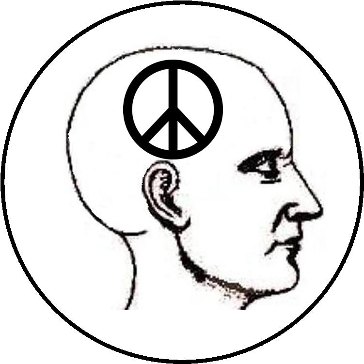 A Profile Of A Man With A Peace Symbol On His Head