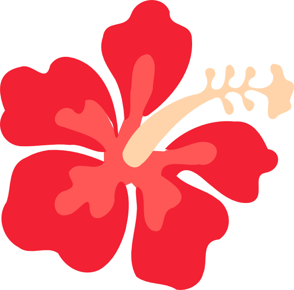 A Red Flower With A White Flower