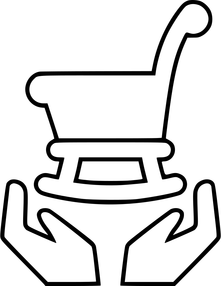 A Black Outline Of A Cart And Hands