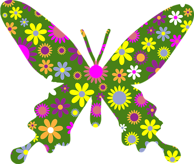 A Butterfly With Flowers On It