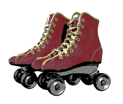 A Pair Of Red Roller Skates