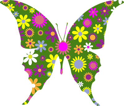 A Butterfly With Flowers On It