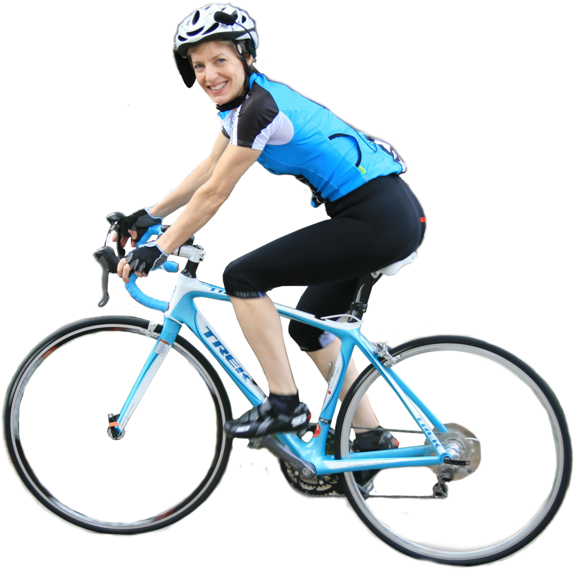 A Woman Riding A Bicycle