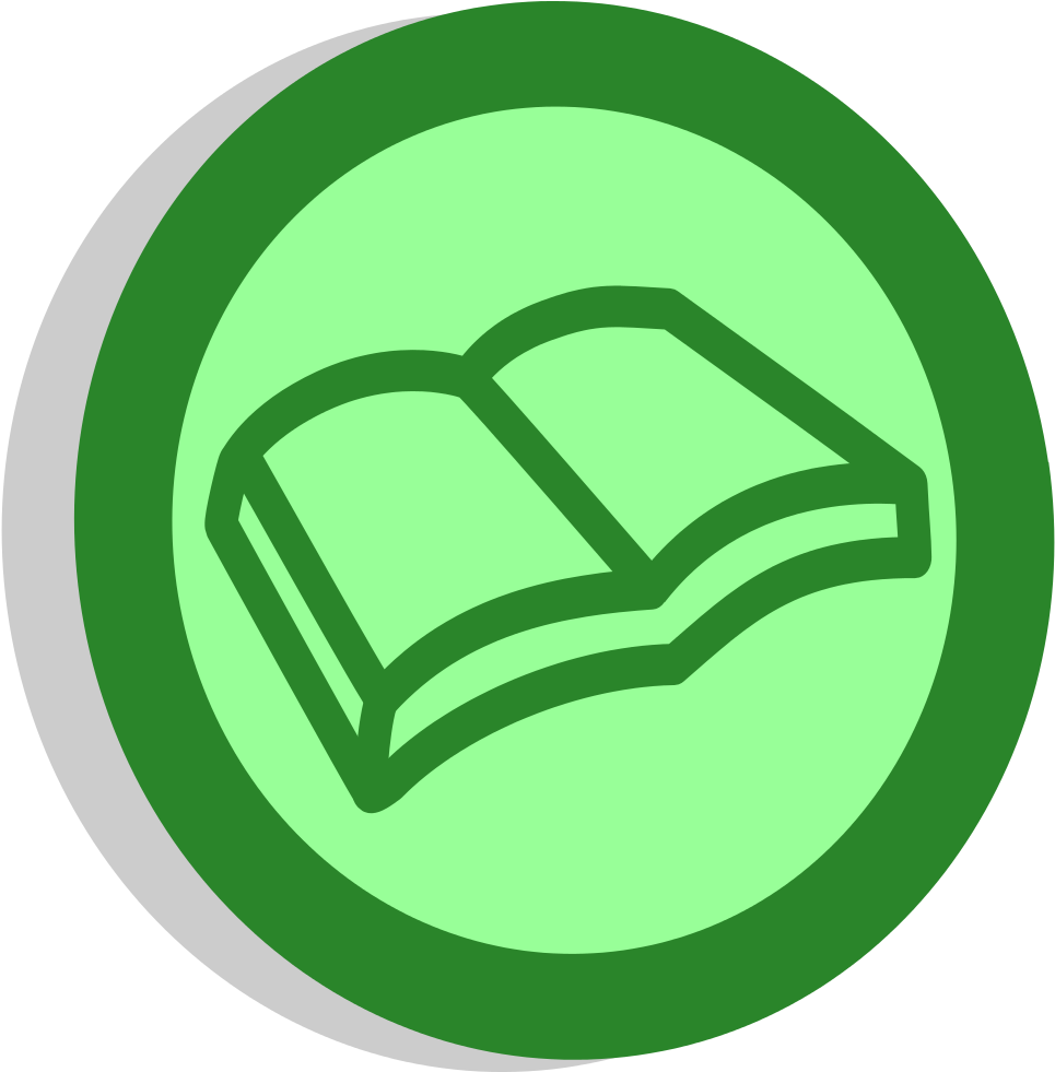 A Green Circle With A Book In It