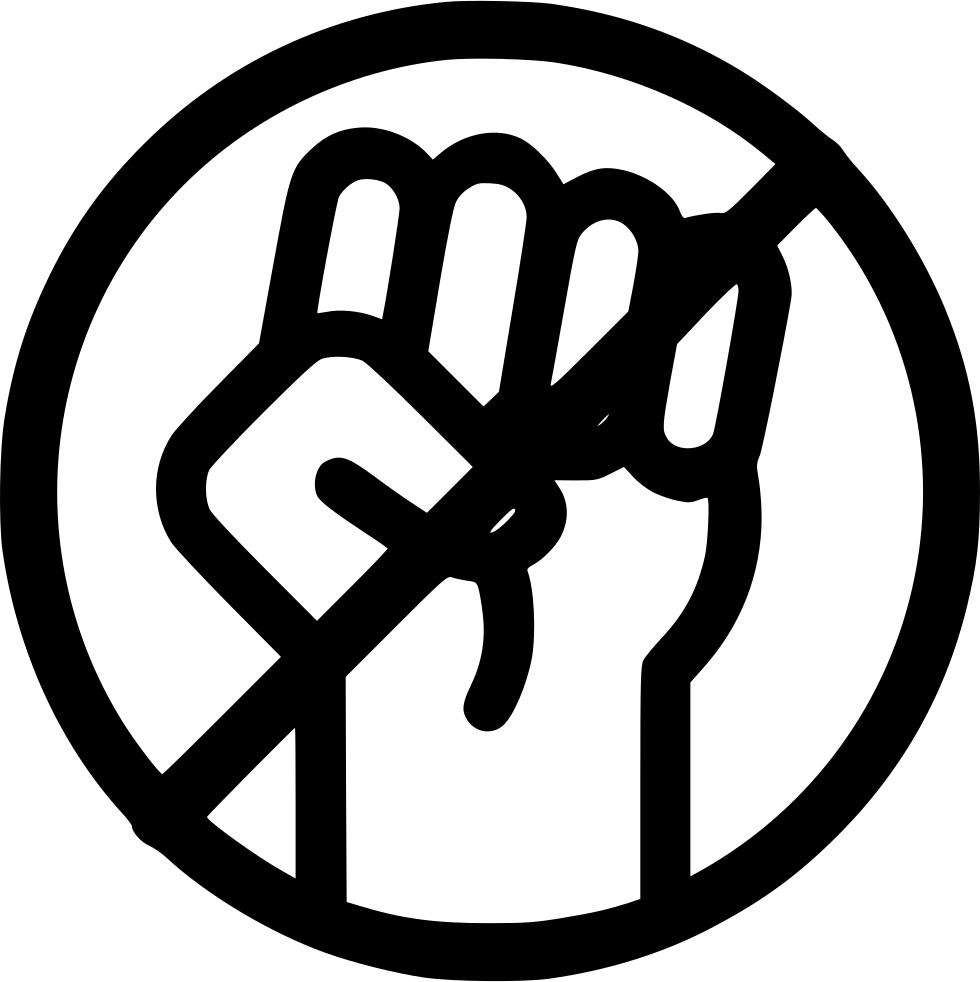 A Black And White Symbol With A Hand Holding A Sword