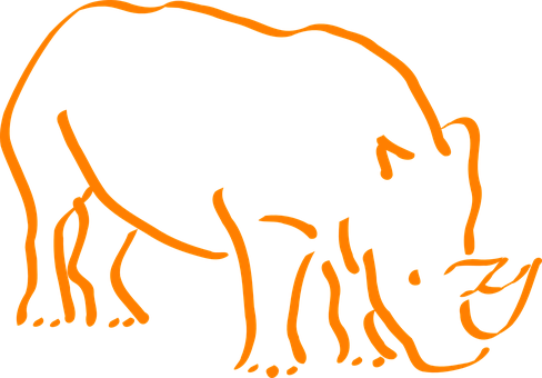A Black And Orange Outline Of A Boar