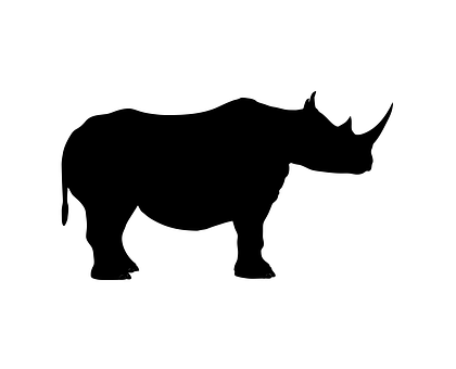 A Silhouette Of A Rhinoceros