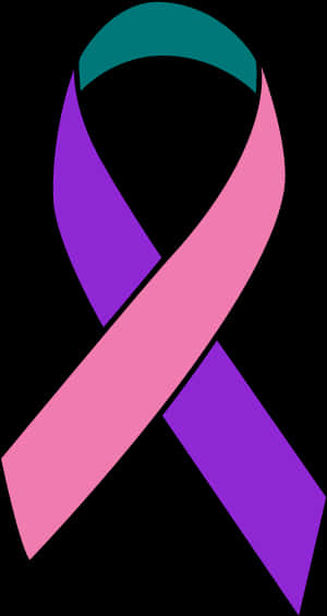 A Purple And Pink Ribbon