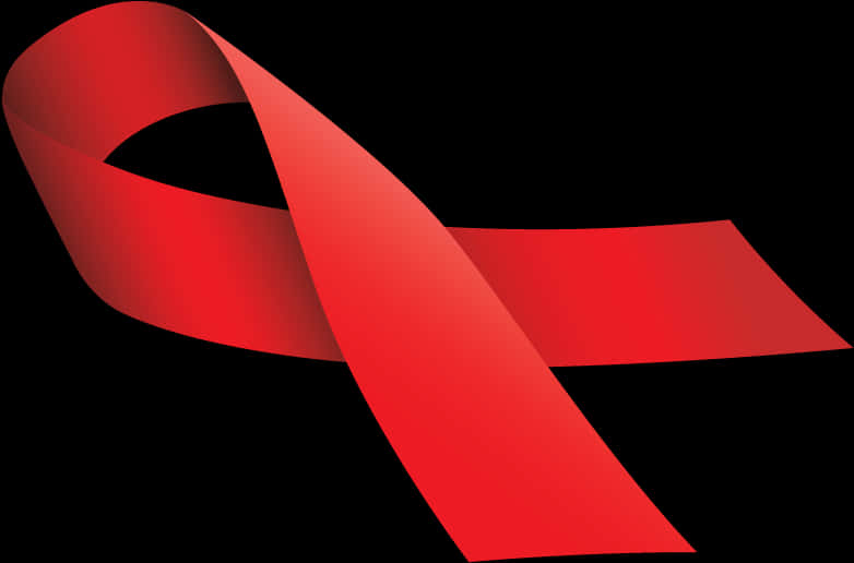 A Red Ribbon On A Black Background